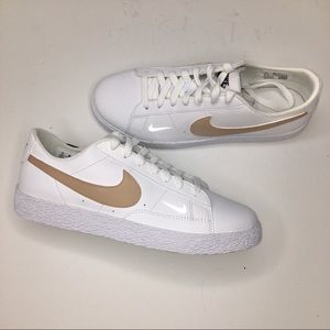 NEW Women’s Nike Blazer Low Beige/White Custom